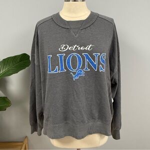 NWT Detroit Lions Sweatshirt Women’s XL Gray Garment Washed Top NFL Apparel